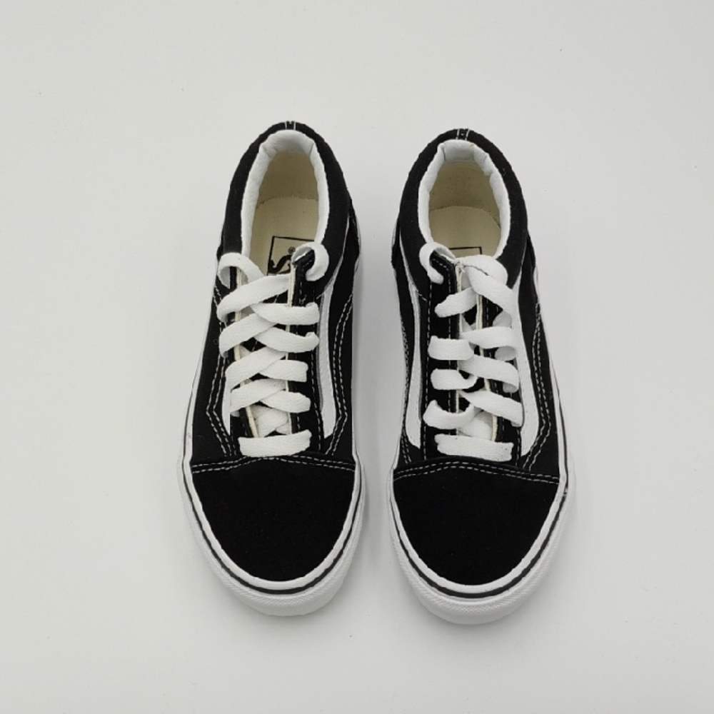 Vans Old Skool Off The Walls Kids Black & White Low Top Lace Up Skate Shoes